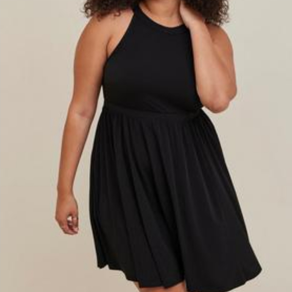 Torrid Mini Studio Halter Skater Dress